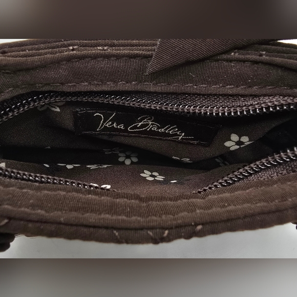 Vera Bradley Colette Mini Bag Wristlet in Vera Vera Espresso Microfiber GUC - Picture 4 of 4